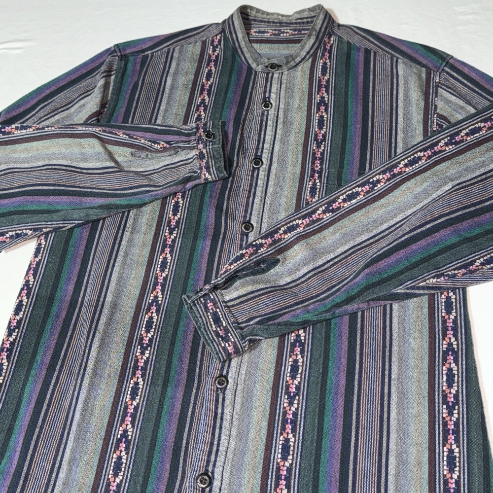 Vintage Coogi Style Sweater Textured 3D Cable Knit Cardigan Blue Green Pink‎ 90s